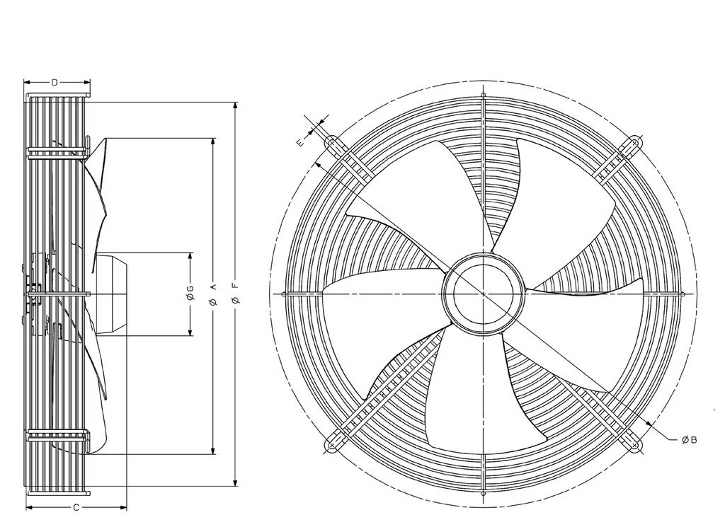 Peças de Reposição / Partes de Repuesto Moto ventilador / Moto ventilador Tamanho Tensão Frequência 300 Corrente Potência Diâmetro Tensão Frequência Fases Modelo Fases Diâmetro (mm) ( V ) (V) ( Hz )