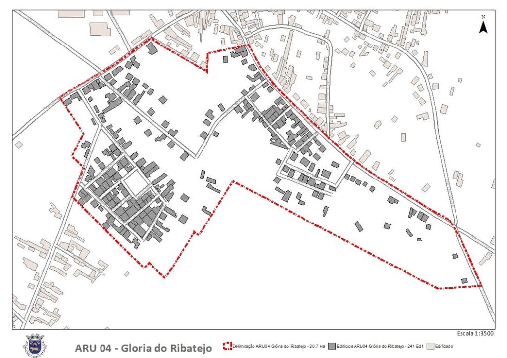 2 CARACTERIZAÇÃO DA ARU A Área de Reabilitação Urbana 04 da Glória do Ribatejo, com 20.