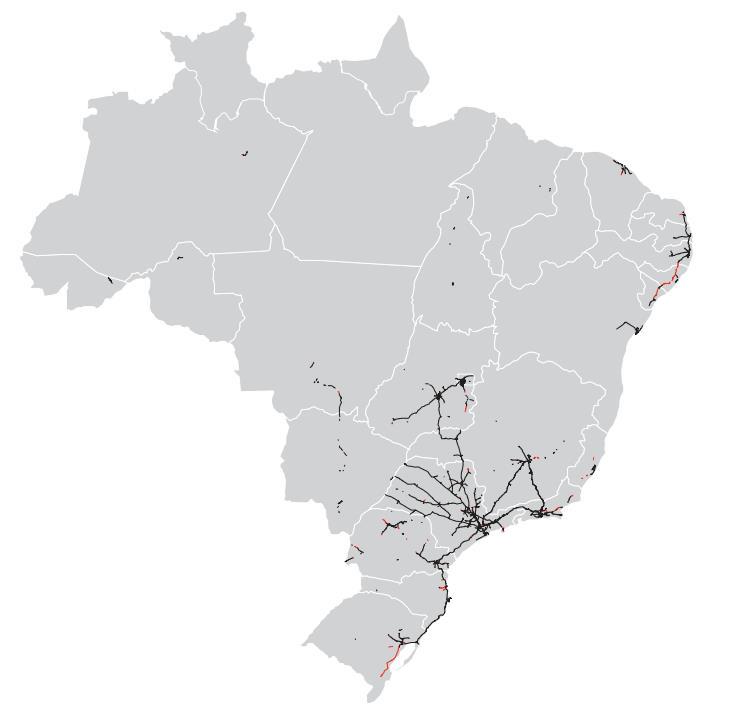 32 Já, observando a situação Brasileira, percebe-se a total falta de uma malha de qualidade conectando as regiões do país.