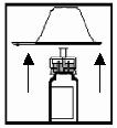 Diagrama 3). NÃO empurre o adaptador em posição inclinada (ver Diagrama 4). É importante que a ponta do adaptador para frasco-ampola perfure completamente a tampa do frasco.