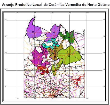 Casos de sucesso APL DE CERÂMICA VERMELHA DO NORTE GOIANO - Presente em 22 municípios do Norte do Estado, subdivididos para efeitos do Projeto APL em 7 microrregiões.