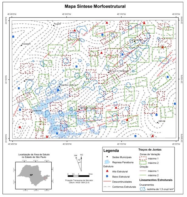 lineamentos estruturais e presença de altos estruturais no entorno.