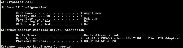 Endereço MAC (IEEE802.3) O endereço MAC IEEE802.