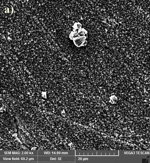 I (A) Figura 3. MEV do melhor experimento para os ensaios de corrosão (R p e I corr ): Exp. 3 (40 ma/cm², 30 C, ph 3,5 e 30 rpm), ampliação de 2000X. A morfologia do depósito Zn 82 Ni 6 Fe 12 (Exp.