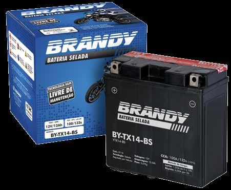 Bateria Selada Qualidade e força superiores As baterias com Tecnologia AGM Selada Brandy possuem as maiores placas do mercado, proporcionando uma maior vida útil.