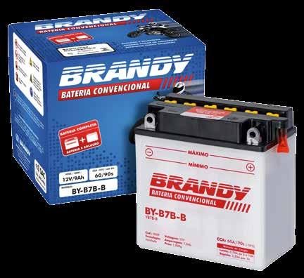 Bateria Convencional Tradição no mercado e linha completa Há mais de 13 anos no mercado brasileiro, as baterias convencionais Brandy são produzidas com placas de chumbo na medida correta, garantindo