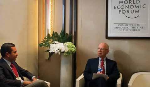 e presidente do Fórum Econômico Mundial, Klaus Schwab, representando a delegação do governo brasileiro e integrantes do setor privado nacional.