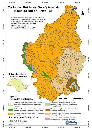 Figura 1 Mapa Geológico da Bacia do Rio do Peixe SP.