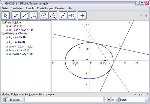 9 Curso de GeoGebra - A Matemática Dinâmica: Figura 6 - Interface GeoGebra A Ferramenta O GeoGebra é um aplicativo de distribuição livre com o qual é possível realizar diversas construções