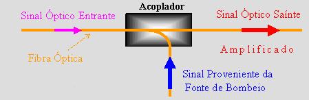 fótons do sinal óptico que se propagava na fibra, estes são estimulados, e o seu nível de energia é aumentado. Modelo Teórico A Figura 2.