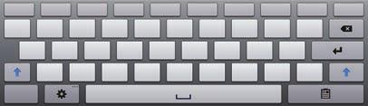 Informações básicas Utilizar o teclado Samsung Define opções para o teclado Samsung. Insere letras maiúsculas. Insere números e pontuação. Insere espaço. Apaga um caracter. Pula para a próxima linha.