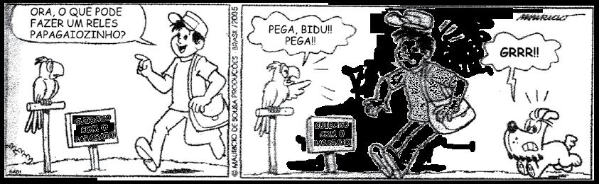 44 Leia o texto abaixo. SOUSA. Mauricio de. Turma da Mônica. O Estado de S. Paulo, 4 abr. 2005. Caderno 2.