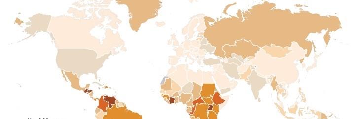 Verificar que os maiores índices de homicídios estão no hemisfério sul do planeta. Globally, the total number of annual deaths estimated by UNODC to be homicides in 2010 was 468,000.