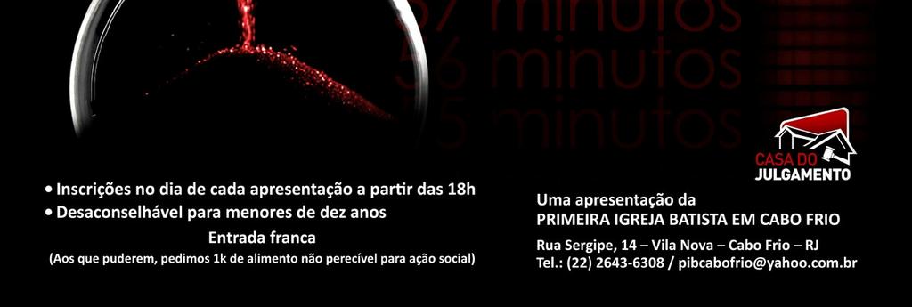 Primeira Igreja Batista em Botafogo - Pr Cleiton Viana 41 ANIVERSARIO DA PIB DE IGUABA GRANDE Dias da celebração: 27, 28 e 29 de maio, às 19:30h.