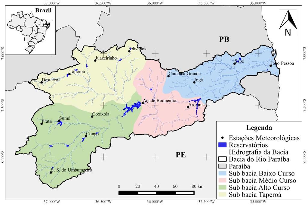 Os dados utilizados no trabalho foram obtidos de estações meterológicas localizadas no estado da Paraíba, dados estes disponíveis no site do Monitoramento por Satétile da Embrapa, sendo constituinte