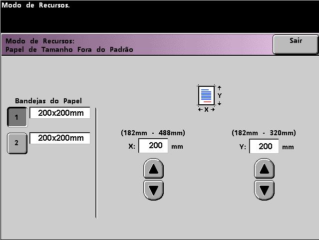 DocuColor 7002/8002 Modo de Recursos 3. Toque no botão Fechar para retornar à tela Padrões da Máquina 1.