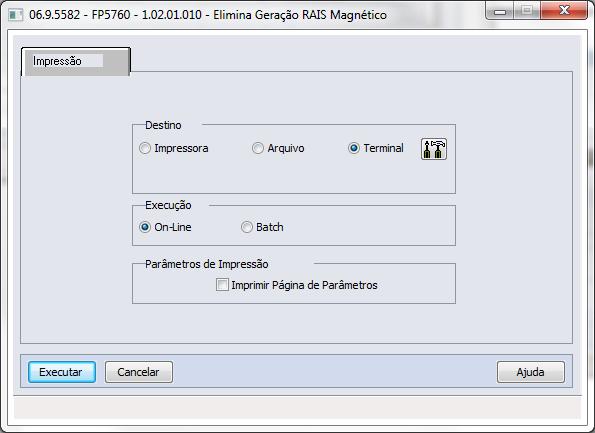 42 Função Elimina Geração RAIS Magnético (FP5760) Antes de efetuar a geração da