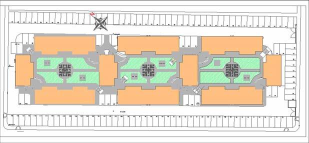 FICHA BIOCLIMÁTICA: CONJUNTO RESIDENCIAL GALÁPAGOS ENTORNO Sol: o arranjo construtivo é composto por 10 edifícios, sendo a configuração caracterizada pela existência de espaços externos definidos por