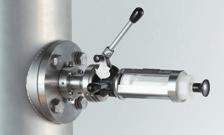 Amostragem de Tanque Sapro pode também ser montada como uma válvula de amostragem em linha, em tubagens de grandes dimensões.