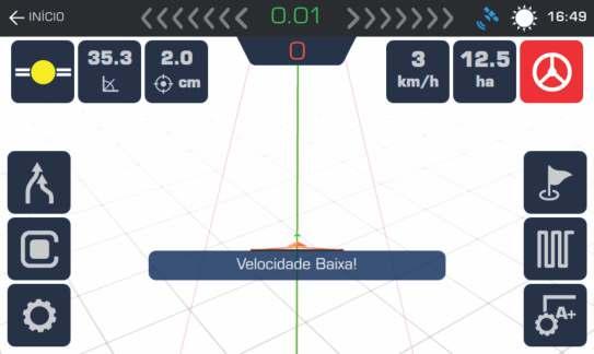 3 ha Curso do GPS Barra de Luzes Distância lateral da linha Estado do GPS Modo Dia / Noite Produto da linha de agricultura de precisão Otmis com tela sensível ao toque, multifuncional, utilizado para