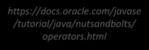 Precedência de operadores https://docs.oracle.