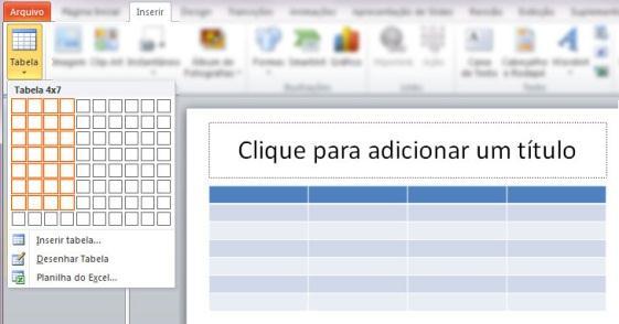 Uma planilha do Excel será aberta, digite os dados no Excel documento que você deseja exibir no gráfico. Para inserir uma tabela:. Clique no comando Tabela 2.