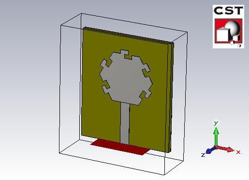 Na Figura 4.8, observamos o monopolo com o fractal já aplicado no ambiente do software simulador.