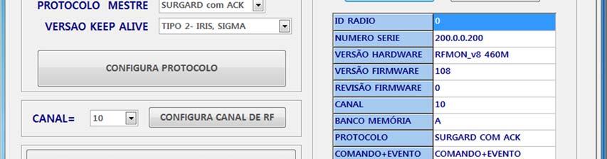 ID = 0 para o MESTRE Número de série Seleção de protocolo e SW Lê os dados do mestre Configura os dados do Lê os dados