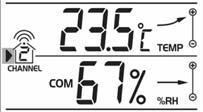 VISUALIZAR A ÁREA DA TEMPERATURA E UMIDADE Pressione SELECT para navegar para as Áreas de Temperatura e Umidade. Os dados Temperatura e Índice de Calor são indicados no topo; da Umidade, em baixo.