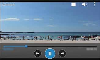 Mídia Altera o tamanho da tela Avança ou volta o vídeo em reprodução na barra de progresso Reinicia o vídeo atual ou volta para o vídeo anterior.