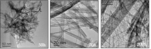 81 Figura 40 - Esquema de formação de nanofitas e de nanotubos. Setas pretas indicam a direção do crescimento.