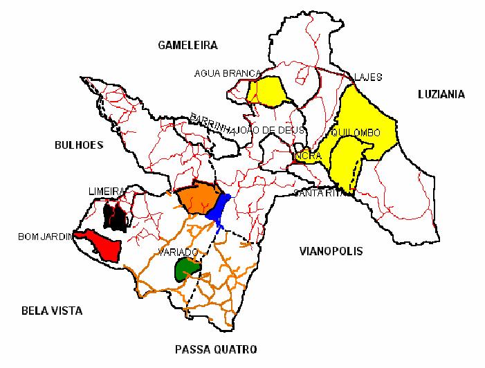 sendo 03 na região urbana e 05 no meio rural. A espécie Lu. intermedia foi capturada em 06 locais de estudo em Silvânia. ESPÉCIES / SETOR *Lu. longipalpis- *Lu. whitmani *Lu. intermédia- *Lu.