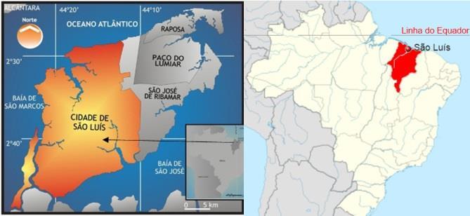 60 3.2 CONTEXTO CLIMÁTICO DE SÃO LUÍS (MA) A cidade de São Luís, delimitação geográfica de estudo desta pesquisa, está localizada na ilha de Upaon-Açu, ou ilha de São Luís, Estado do Maranhão, região