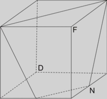 FUVEST /0/0 Seu pé direito nas melhores Faculdades 0. Na figura abaio, o cubo de vértices A, B, C, D, E, F, G, H tem lado. Os pontos M e N são pontos médios das arestas AB e BC, respectivamente.