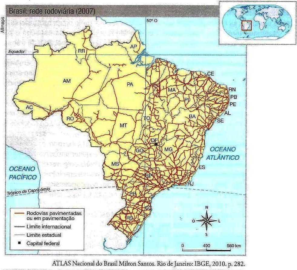 GEOGRAFIA, 3º Ano, Os Serviços, os Transportes no Brasil Brasil Rede