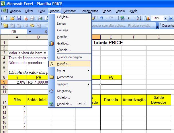 Tabela PRICE Pós-Graduação em Gestão Contábil T2