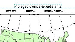 Introduzir na caixa de texto Projeção de Cônica-Equidistantes Posicionar com o mouse na parte superior central da imagem do quarto quadrante Oitavo Passo - Salvar o mapa que foi produzido Vamos