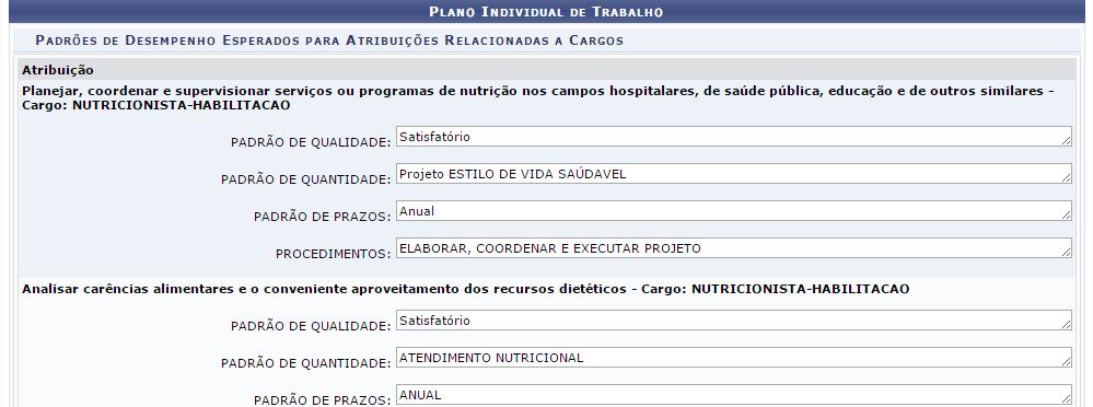 Padrão de Quantidade: definir volume, percentagem, valores, quando for o caso.