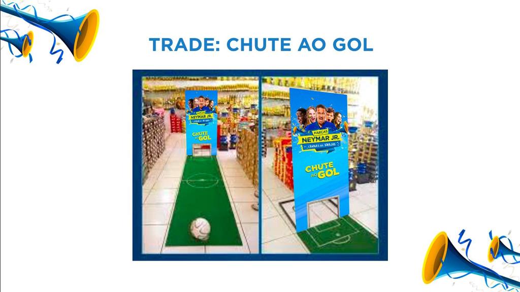 Adesivo Chute ao Gol 1 Ativação Chute ao Gol Filipeta de cadastro 500 Roleta de brindes 1 * Para a execução da ação será necessário montar o golzinho utilizando uma placa de madeirite que será de