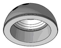 XXXXX Calota KMT Acetabular Ti (com furos) Diâmetros: 46x35 mm; Ø 48x35 mm; 50x37 mm; 52x37 mm; 54x39 mm; 56x41 mm; 58x44 mm;