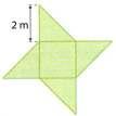 O lado do quadrado mede 2 metros, e os triângulos são todos iguais.