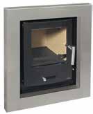 650ºC. Cast iron door with vitro ceramic glass resistant to 750ºC.