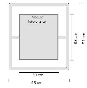 Figura 11 Dimensões pretendidas para a estrutura externa e a estrutura da placa solar fotovoltaica.