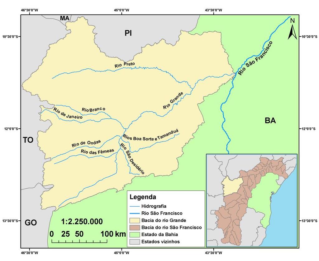 Figura 1. Localização da bacia do rio Grande. Fonte: Moreira e Silva (2010, p. 9).