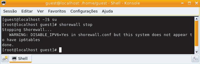 Nesse caso, insira os seguintes comandos no root [guest@localhost~]# su [root@localhost guest]# shorewall stop CI Principal Padrão CDMA Redes Compatíveis Faixa de Transmissão Faixa de Recepção Taxas