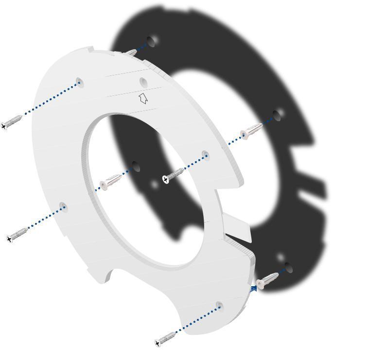 3.Orifício de 18mm opcional para alimentação de cabo Ethernet através da parede Note: se ao