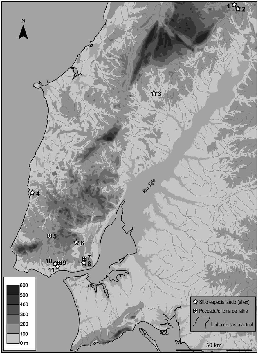 Fig. 87 Localização geográfica das explorações de sílex estremenhas.