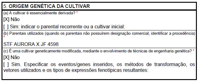 Cultivar essencialmente derivada: derivada de uma cultivar inicial sem perder a expressão das características essenciais;