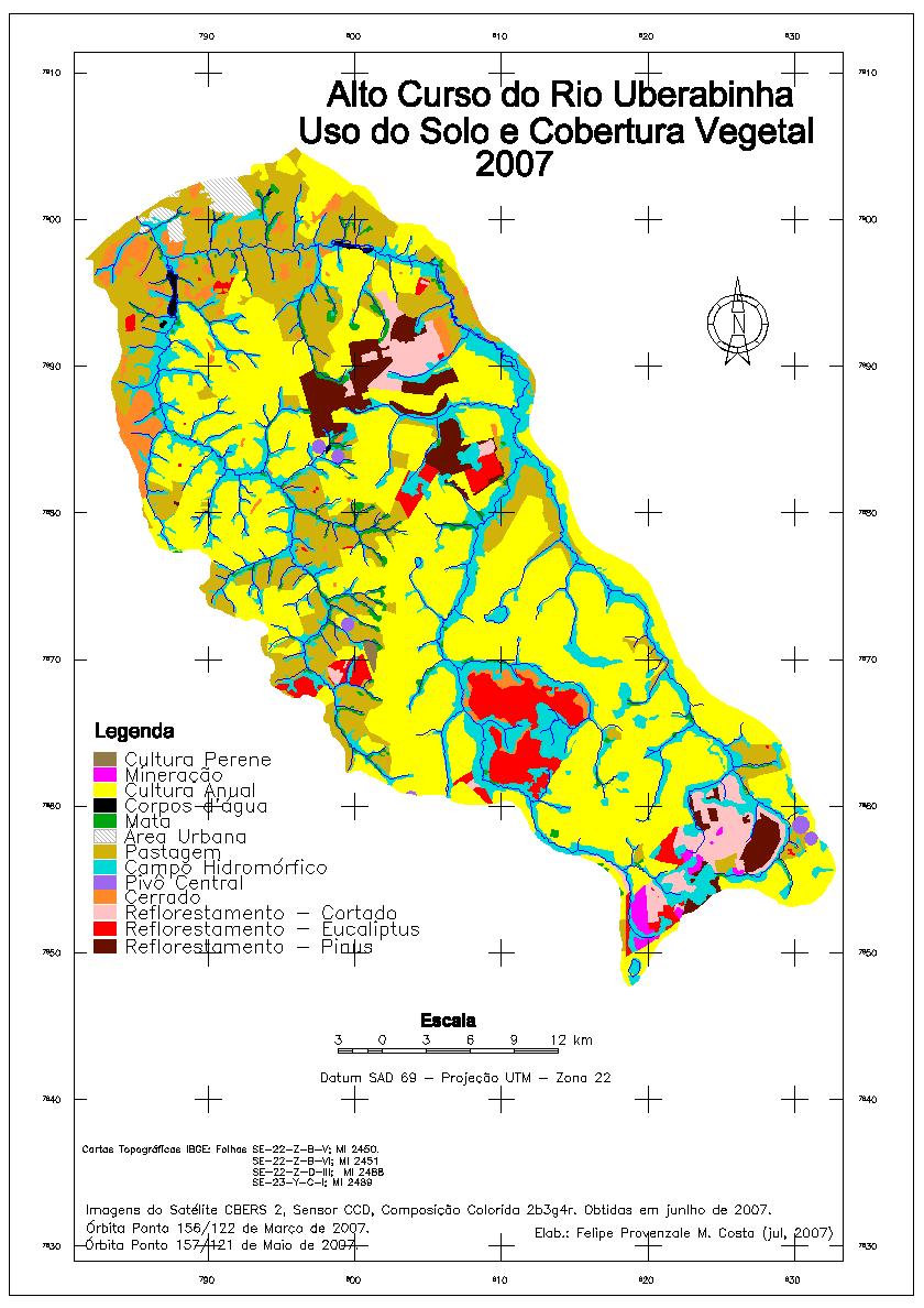 9 Figura 3: Mapa de uso do solo e cobertura vegetal natural do alto curso da bacia