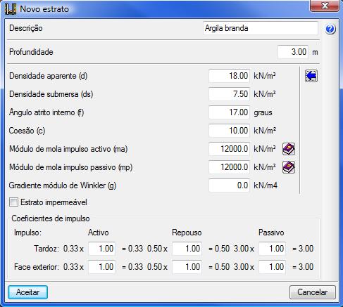 14 Como profundidade do estrato coloque 3 metros.